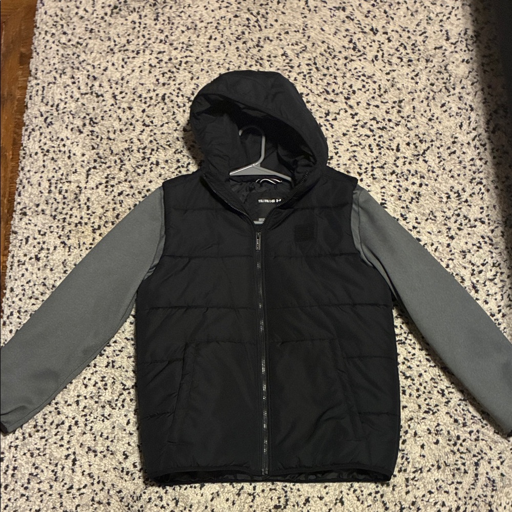 Under Armour Kids Black and Gray Hooded Vest